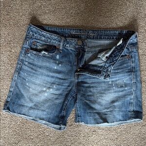 American Eagle Outfitters Blue Jean Shorts Distressed Cut-Offs